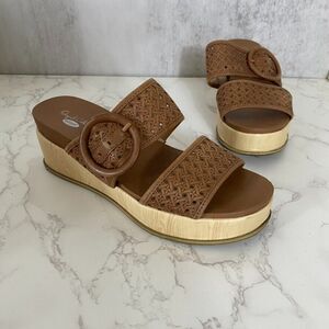 Dr. Scholl's Original Collection Sandals Sz 7.5M Brown  Slip On Comfort Platform